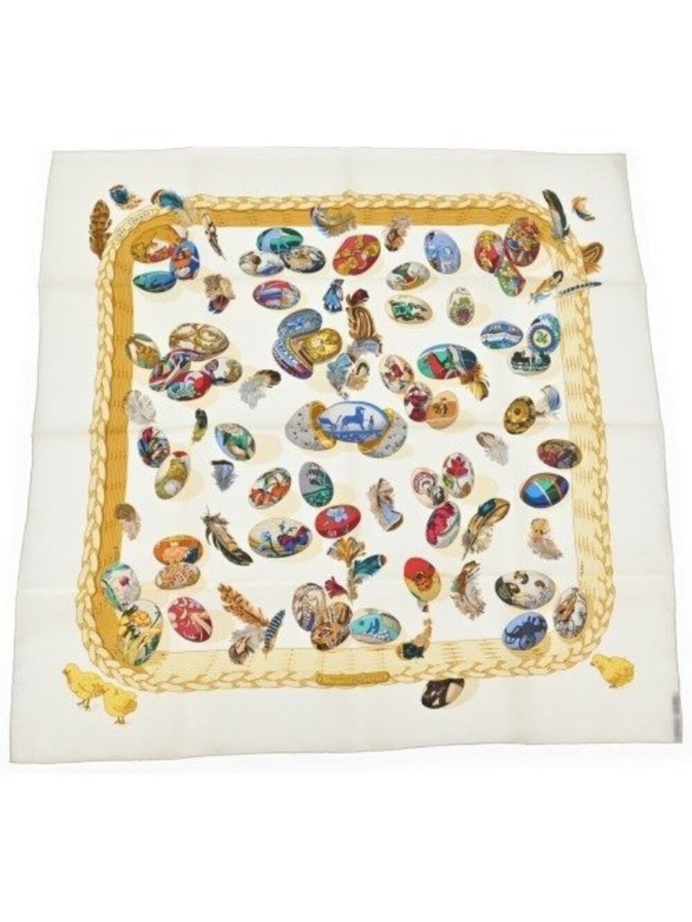 Hermes Bandana Scarf Ivory